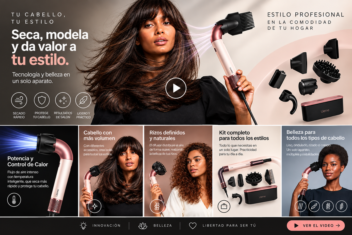 4 in 1 Professional Ionic Hair Dryer & Styling Brush